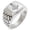 Silver, variant on Stainless Steel Freemasons Masonic Floral Compass Geometric Pattern Step-Down Biker Style Polished Ring