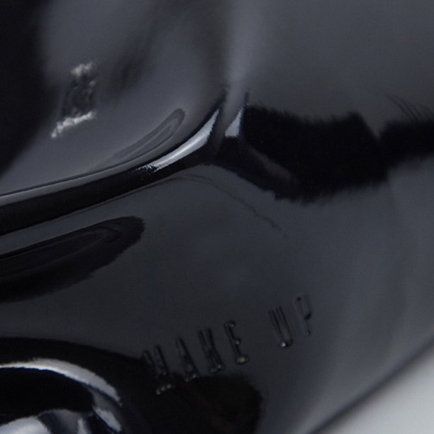 Bolsa cosmético de cuero con espejo de viaje negro a la moda con cremallera para nadar en forma Tmvgtek Para estrenar