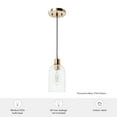 thumbnail image 7 of Hunter - Lochemeade 1-light Alturas Gold, Mini Pendant Light, Dimmable, Modern Style, Cylinder Shaped, for Bedrooms, Kitchens, Dining, Living Rooms - 45227, 7 of 7