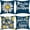 Blue, variant on Hongan Set of 4 18x18 inch patio pillows outdoor waterproof, Throw Pillow Covers Decorative Cushion Covers （yellow)