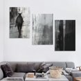 thumbnail image 4 of ONETECH Black Abstract Wall Art Decor Grunge Room Decor Art Grey Canvas Wall Decoration12''x16''X3 Panels Black And White Artwork for Bedroom Home Office Dining Room Decoration, 4 of 4
