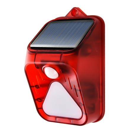 

QILIN Solar Alarm Light Automatic Charging IP65 Waterproof Plastic Solar Powered Sound Alarm Strobe Security Light for Yard