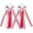 A004- Red, variant on Shoe Charm Accessories, Red Plaid Ribbon Bow Shoe Decorations, White Lace Trim Long Tassel Shoe Clips, Pearl Embellished Western Boot Hanging Ornaments, 7X3 Inch 1 Pair Red