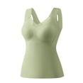 thumbnail image 4 of Light Green Women Built-in Bra Tank Tops Nylon,Spandex for Women Sleeveless Racerback Shirts Casual Fitted Tops Essentials 3XL, 4 of 9