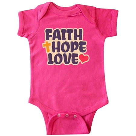 

Inktastic faith love hope opposite color Gift Baby Boy or Baby Girl Bodysuit