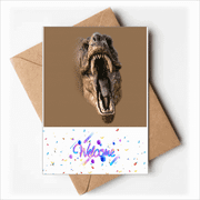 Dinosaur Tyrannosaurus Rex Opens Mouth Teeth Welcome Back Greeting Cards Envelopes Blank