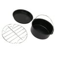 thumbnail image 4 of Accesorios para freidoras de acero inoxidable, para hornear pasteles, pizzas, parrilla, revestimiento antiadherente, apto para lavavajillas, color negro, 6 pulgadas, 4 of 14