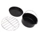 thumbnail image 5 of Accesorios para freidora, acero inoxidable, para hornear pasteles, barril para Pizza, parrilla, revestimiento antiadherente, apto para lavavajillas, negro, 8 pulgadas, 5 of 14
