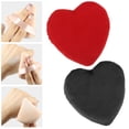 thumbnail image 5 of Unique Bargains 4 Pcs Loose Powder Puff Face Soft Heart Shape Puff Blender Beauty Makeup Tool Short Plush Black and Red, 5 of 6