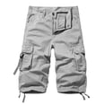 thumbnail image 3 of Pantalones cortos holgados e informales de talla europea para hombre, pantalones cortos con múltiples bolsillos, 3 of 5