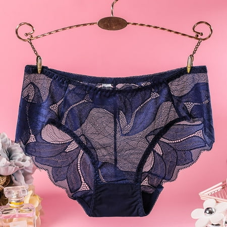 

MRULIC panties for women Women s Comfortable Playful Hollowed Out Sexy Underwear Blue + M