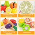 thumbnail image 2 of Juego de cortar alimentos Wooden Play con velcro para frutas y verduras para niños pequeños, 2 of 7