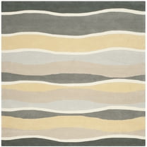 SAFAVIEH Soho Branislav Coastal Area Rug, Grey/Gold, 6' x 6' Square