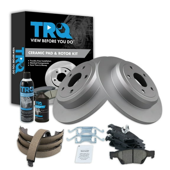 TRQ Rear Brake Pad & Rotor Kit BKA35012 Fits Select 2011-2019 Dodge Durango , 2011-2019 Jeep Grand Cherokee