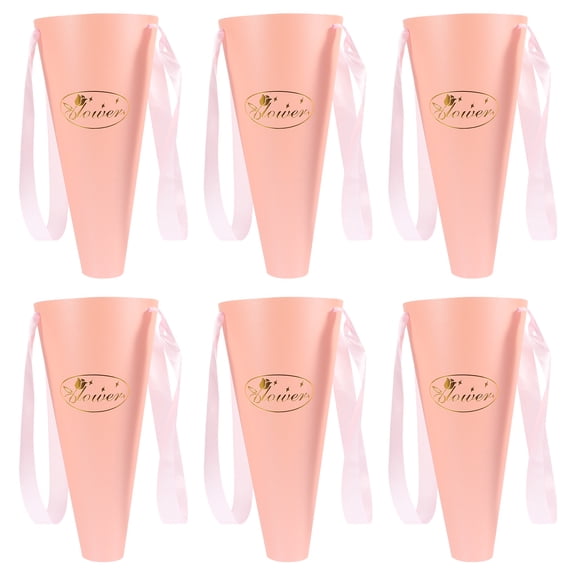 6 Pcs Hand Bouquet Bag Potpourri Mothers Day Bags Small Bucket Pink