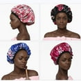 thumbnail image 2 of JUNWELL Soft Silk Hair Bonnet with Wide Band Comfortable Night Sleep Hat Hair Loss Cap, 2 of 3