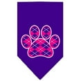 thumbnail image 5 of Pet and Dog Bandana Screen Printed, "Pink Argyle Paw", 5 of 10