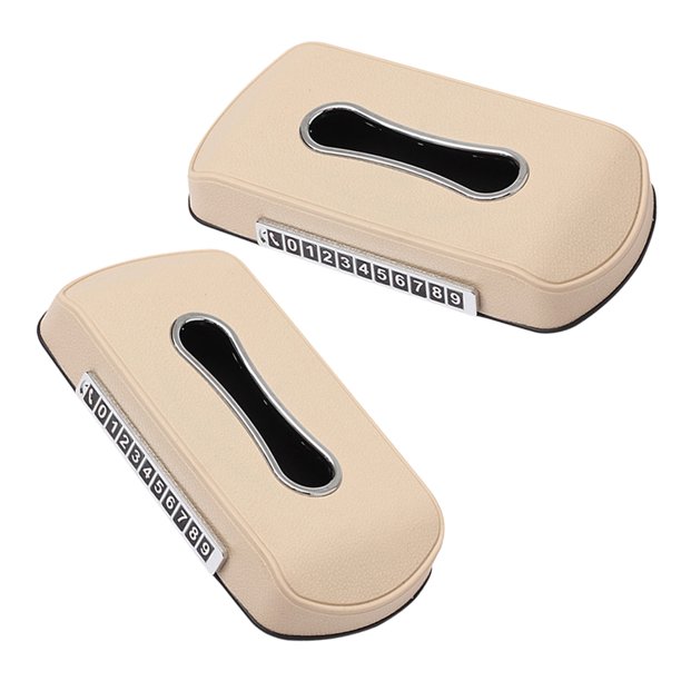 OUNONA 2Ud Caja Dispensadora De Pañuelos Para Auto Color Beige Con Fijación Fuerte Y Moderno