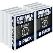 Samsill Durable 1 Inch Round Ring View Binder - White 8 Pack, White, 8 / Pack (Quantity)