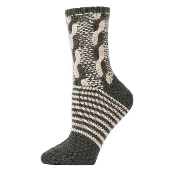 MeMoi Women's Cable Twist Sweater Knit Soft Cozy Crew Socks - Womens - Female, One Size, Cypress