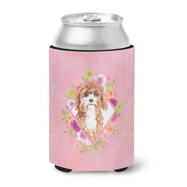 Carolines Treasures CK4247CC Cavapoo Pink Flowers Can or Bottle Hugger