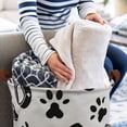 thumbnail image 5 of Howarmer Jumbo Collapsible Canvas Laundry Hamper, Round, Dog, 5 of 7