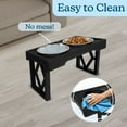 thumbnail image 4 of PETMAKER Elevated Dog Bowls - 3 Height Adjustable Dog Bowl Stand (Black), 4 of 8