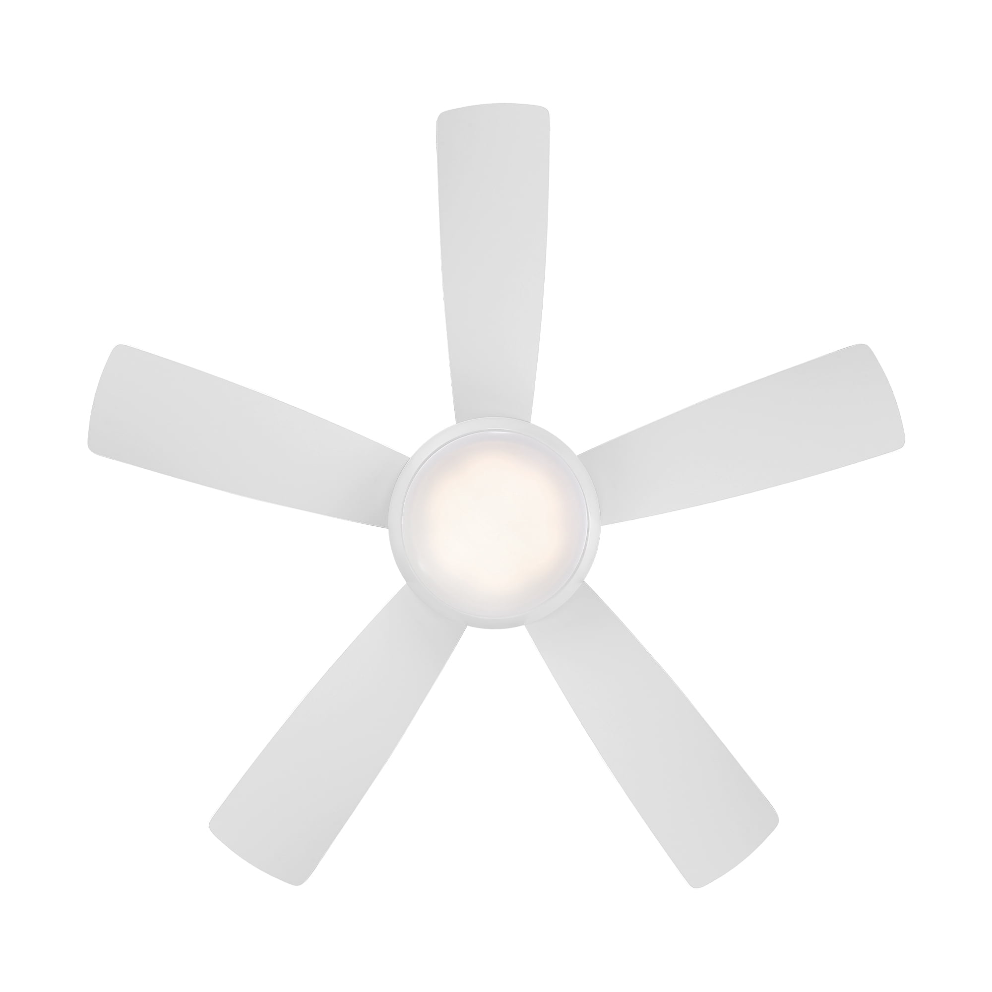 WAC Odyssey 44" Matte White Integrated LED Smart Flush Mount Ceiling Fan with Remote Control