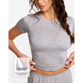 thumbnail image 4 of Delimira Natrelax Short Sleeve Sleep Tee for Women Modal Ribbed Sleepwear Summer Basic Slim Fit, 4 of 6