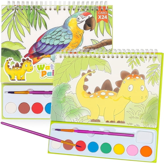 Topboutique Watercolor Coloring Books Watercolor Paint Book Watercolor Painting Set Water Color Paint Kit Arts Crafts Painting Book for Christmas Birthday Gifts,1 Pack