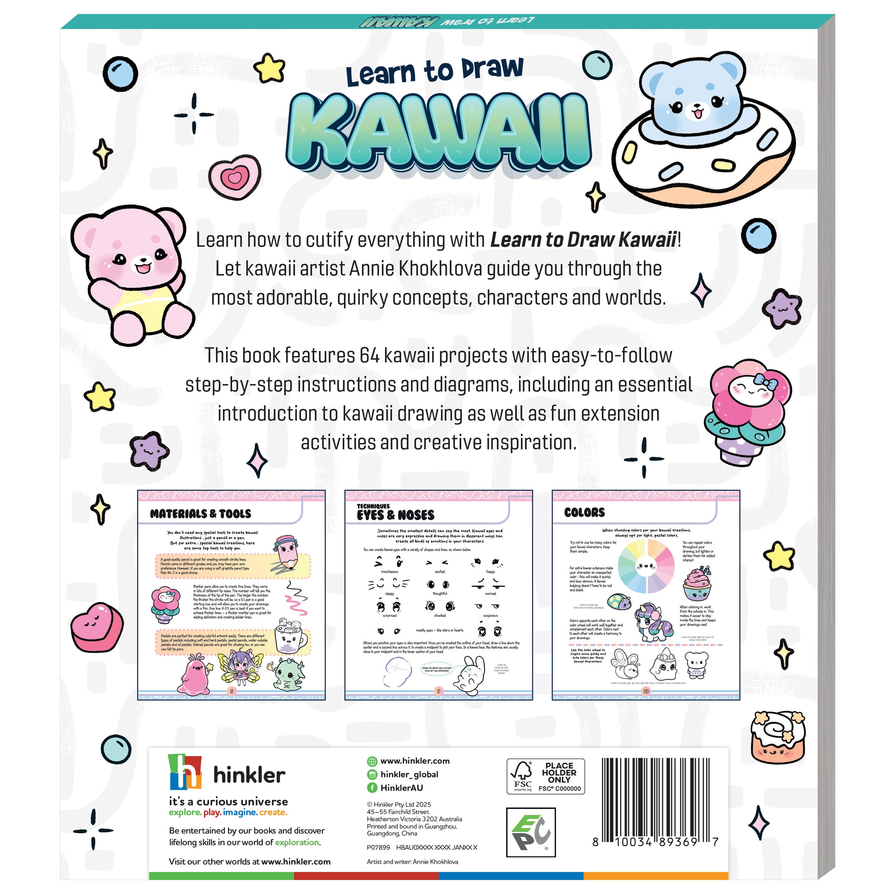Hinkler Learn to Draw Kawaii Characters Drawing Pad for Ages 6 and up
