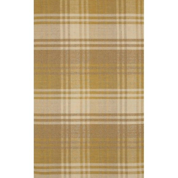 Golden Plaid Wool Rug
