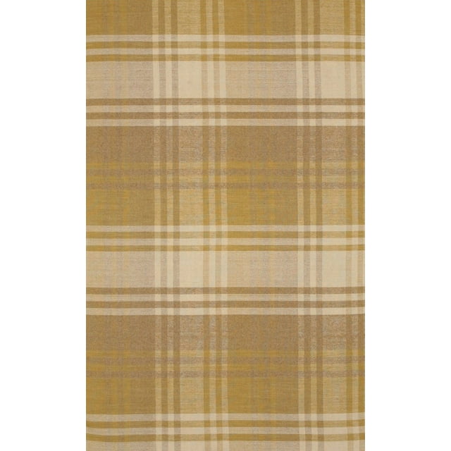 Golden Plaid Wool Rug