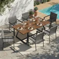 thumbnail image 2 of UDPATIO Patio Dining Chairs Set of 6 Stackable Outdoor Wicker Dining Chairs, All-Weather Patio Armchairs with Armrests, Rustproof Steel Frame, Ergonomic Comfort for Backyard, Deck, Garden,Grey, 2 of 6