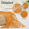 thumbnail image 3 of Burnt Orange Botanical Throw Pillow Cover, Pillowcase Protectors with Zipper, Breathable Decorative Lumbar Pillow Case Cover, Farmhouse Laugh Love Leaves Pillow Shams for Couch Sofa 16x24Inch, 3 of 9