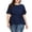 Blue, variant on Womens Plus Size Solid Color Short Sleeve Belted Knot Front Blouse Casual Soft Breathable Lightweight Stretchy Summer Tees