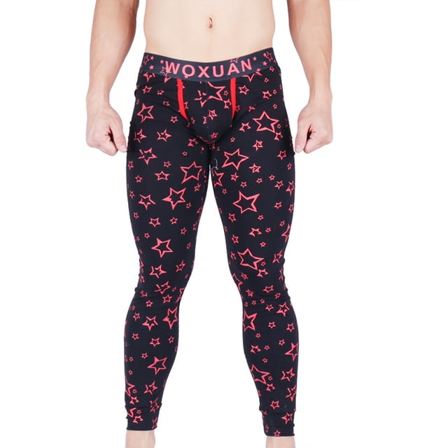 Minnieouse Ropa interior para hombre, mallas, pantalones transpirables, pantalones cómodos, capa base de absorción de sudor, ropa de vestir, Ropa interior Estrella negra L