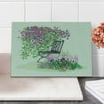 thumbnail image 2 of Garden Cutting Board, Island for Relaxing in the Garden Among the Flowers Blooming Summer Day Art, Decorative Tempered Glass Cutting and Serving Board, Small Size, Purple Green, by Ambesonne, 2 of 5