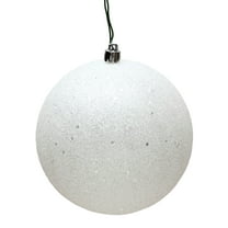 Vickerman 4" White Sequin Ball Ornament, 6 per Bag
