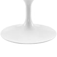 thumbnail image 4 of Modern Contemporary Urban Design Mid Century Living Lounge Room Oval Coffee Table, White, Metal Wood, 4 of 5