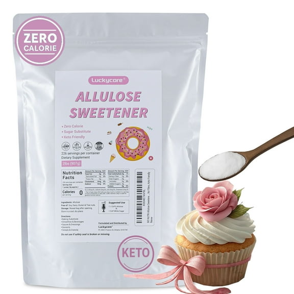 Luckycare Allulose Sweetener 2 Pounds, Zero Calorie Sugar Substitute, No Aftertaste Sugar Alternative, Allulose Powder Perfect for Coffee, Drinks, Tea, Cooking and Baking