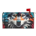 thumbnail image 3 of Fotbe Tie-Dye Wolf Head Mailbox Covers Post Letter Box Cover Garden Decor Standard Size-21x18 in, 3 of 9