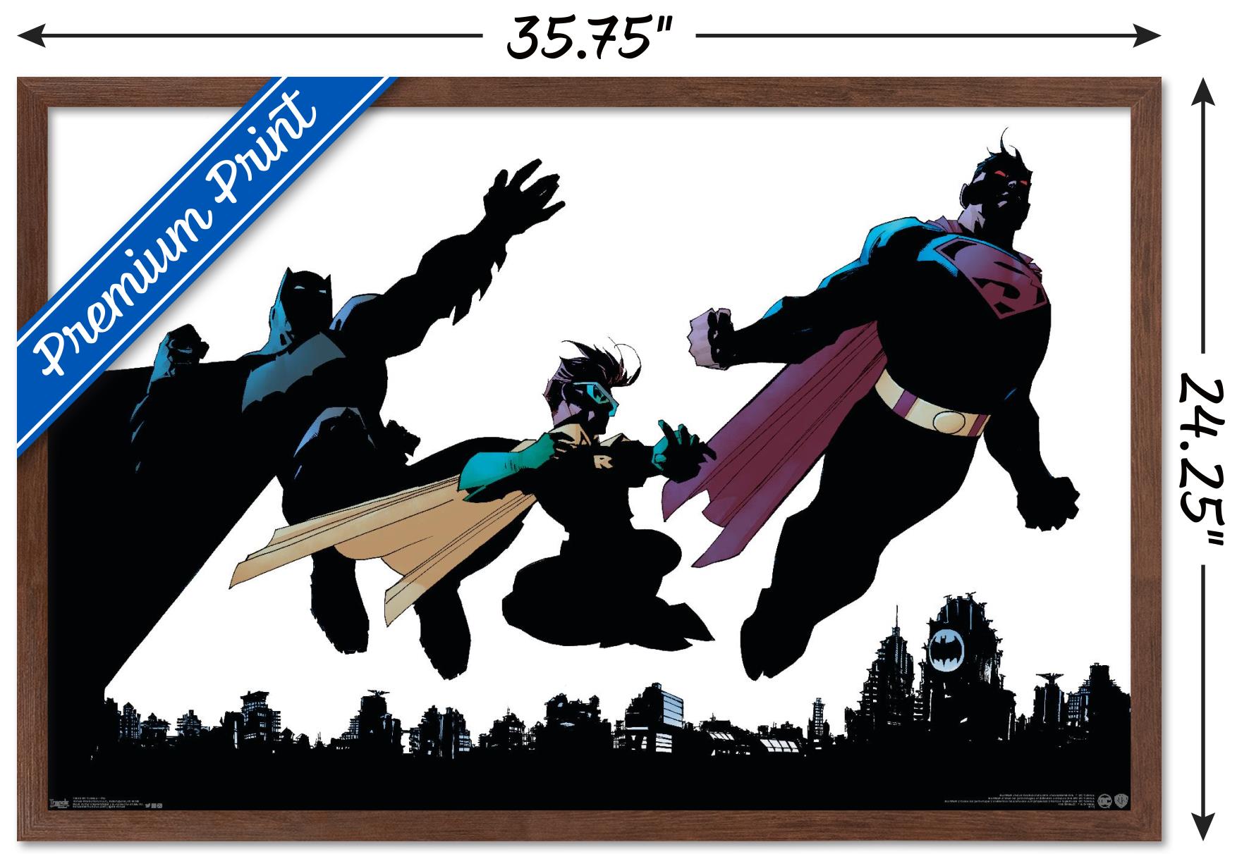 DC Comics - Batman - Robin - Superman - Trio Wall Poster, 22.375" x 34", Framed