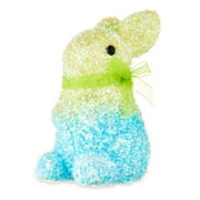 Way To Celebrate Easter Green & Blue Ombre Tinsel Bunny Decoration, 7"