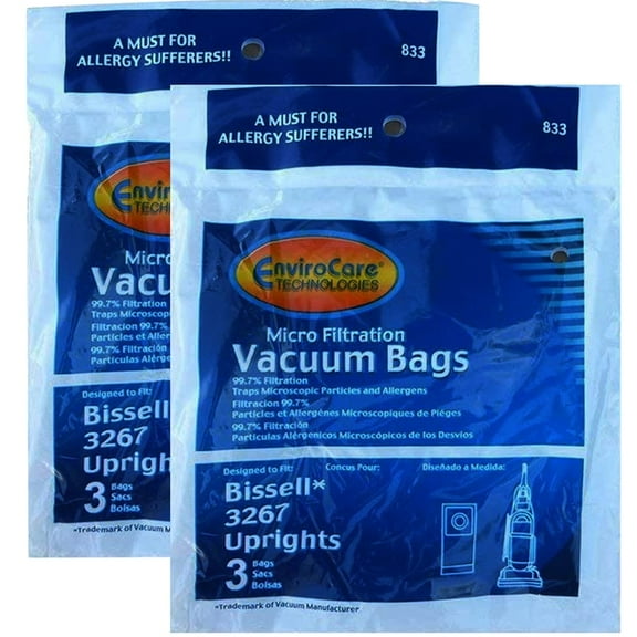 Replacement Part For Bissell 3267 Allergy Vacuum Cleaner Bags Bulk lot of 2 Packs 6 total bags