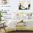 thumbnail image 3 of Queen 4 Piece Bedding Set Farm Honeybee Gnome Soft Breathable Duvet Cover and Pillowcase,Daisy Flower Yellow Buffalo Plaid Duvet Cover Set Washable Bed Sheets for Bedroom Dormitory Guest Room, 3 of 9