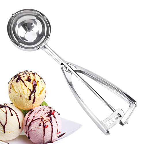 Small Ice Cream Scoop with Trigger Black Stainless Steel Melon Baller Scoop Cookie Scoops for Baking Set of 3 TIMDAM Kitchen Cookie Scooper for Baking Cookie Dough Scoop Set 