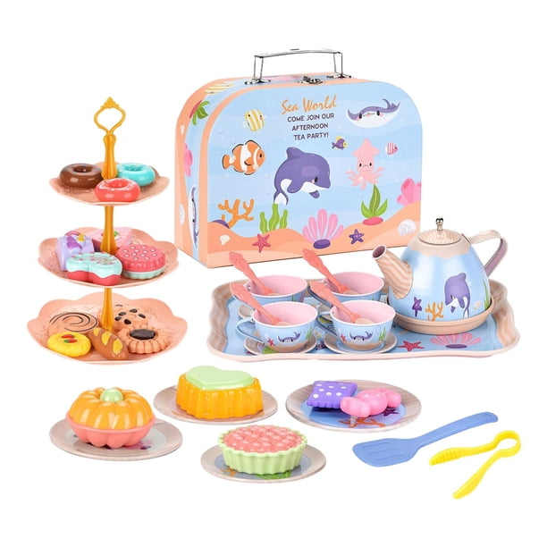 Accesorios de comida de juguete Cocina Juego de simulación Juguete Postre Juego de té para niños pequeños Princesa Estilo D