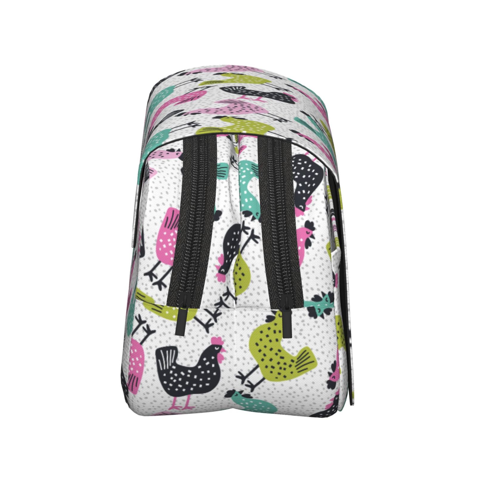 Rateoe Funny Chicken Pattern Double Clamshell Pen Case, Storage Organizer with Two Zipper Compartments– Holds Up to 50 Pencils & Pens