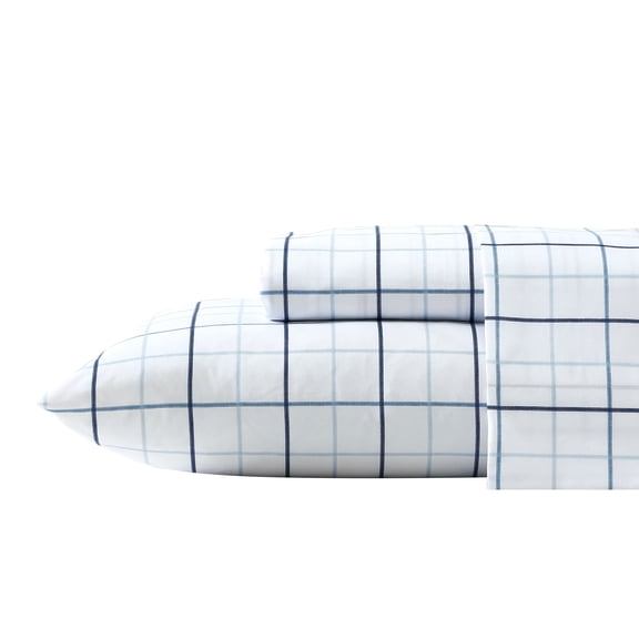 Nautica Clarkson Microfiber 2-Piece Fitted Sheet and Pillowcase Set (No Flat Sheet), Twin XL, River Blue